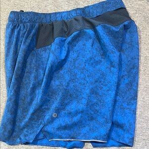 lululemon athletica Blue and Black Men Shorts